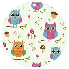 Forest Seamless Pattern With Cute Owls Uv Print Acrylic Ornament Round by Apen