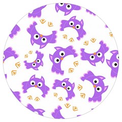 Purple Owl Pattern Background Round Trivet by Apen