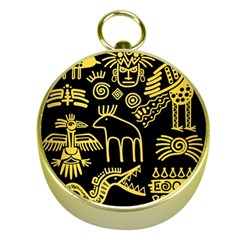 Golden Indian Traditional Signs Symbols Gold Compasses by Apen