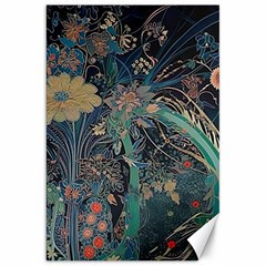 Vintage Peacock Feather Canvas 20  X 30 