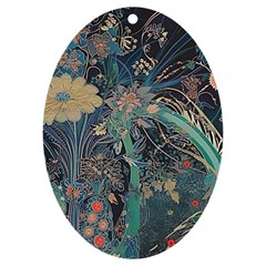 Vintage Peacock Feather Uv Print Acrylic Ornament Oval by Jatiart