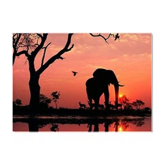 Elephant Landscape Tree Africa Sunset Safari Wild Crystal Sticker (a4) by Jatiart