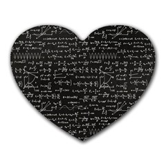 Math Equations Formulas Pattern Heart Mousepad by Ravend