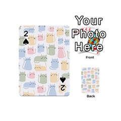 Cute Cat Colorful Cartoon Doodle Seamless Pattern Playing Cards 54 Designs (mini) by Ravend