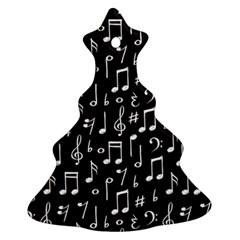 Chalk Music Notes Signs Seamless Pattern Ornament (christmas Tree) 