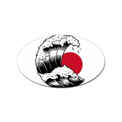 Japanese Sun & Wave Sticker Oval (10 Pack) by Cendanart