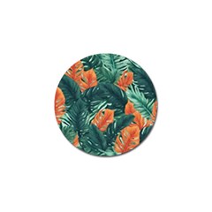 Green Tropical Leaves Golf Ball Marker by Jack14