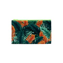 Green Tropical Leaves Cosmetic Bag (xs) by Jack14