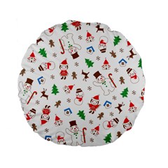 Christmas Standard 15  Premium Flano Round Cushions by saad11
