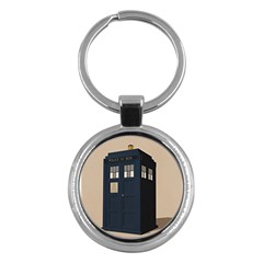 Tardis Doctor Who Minimal Minimalism Key Chain (round) by Cendanart