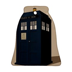 Tardis Doctor Who Minimal Minimalism Bell Ornament (two Sides) by Cendanart