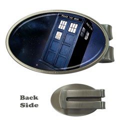 Tardis Doctor Who Planet Money Clips (oval)  by Cendanart