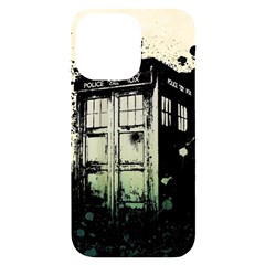 Doctor Who Tardis Iphone 14 Pro Max Black Uv Print Case by Cendanart