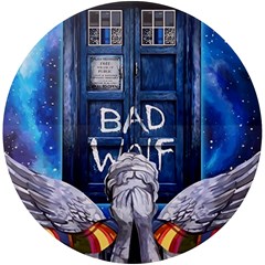 Doctor Who Adventure Bad Wolf Tardis Uv Print Round Tile Coaster by Cendanart