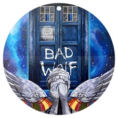 Doctor Who Adventure Bad Wolf Tardis Uv Print Acrylic Ornament Round by Cendanart