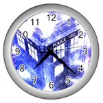 Tardis Doctor Who Blue Travel Machine Wall Clock (Silver)