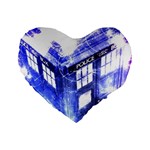 Tardis Doctor Who Blue Travel Machine Standard 16  Premium Heart Shape Cushions