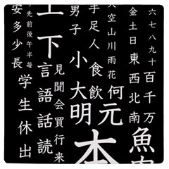 Japanese Basic Kanji Anime Dark Minimal Words Uv Print Square Tile Coaster  by Bedest