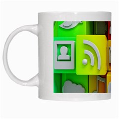 Colorful 3d Social Media White Mug by Ket1n9