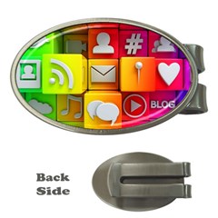 Colorful 3d Social Media Money Clips (oval)  by Ket1n9