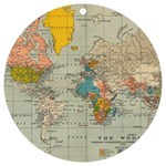 Vintage World Map UV Print Acrylic Ornament Round