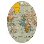 Vintage World Map UV Print Acrylic Ornament Oval