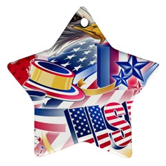 United States Of America Usa  Images Independence Day Star Ornament (two Sides) by Ket1n9
