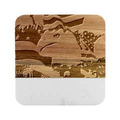 United States Of America Images Independence Day Marble Wood Coaster (square) by Ket1n9