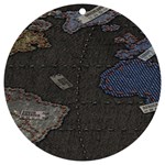 World Map UV Print Acrylic Ornament Round Front