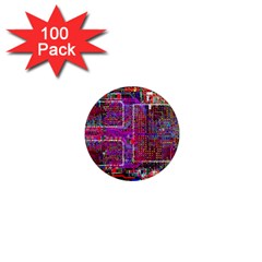 Technology Circuit Board Layout Pattern 1  Mini Magnets (100 Pack)  by Ket1n9