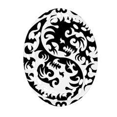 Ying Yang Tattoo Oval Filigree Ornament (two Sides) by Ket1n9