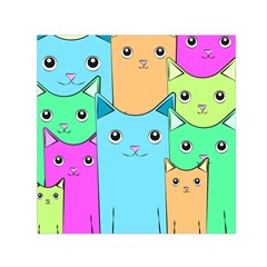 Cat Animals Cartoon Pattern Square Satin Scarf (30  X 30 ) by Cendanart