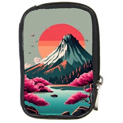 Mountain Landscape Sky Fuji Nature Compact Camera Leather Case by Cendanart