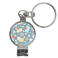 Cute Cat Background Pattern Nail Clippers Key Chain by Ket1n9