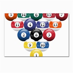 Racked Billiard Pool Balls Postcard 4 x 6  (pkg Of 10) by Ket1n9