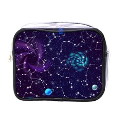 Realistic Night Sky Poster With Constellations Mini Toiletries Bag (one Side) by Ket1n9