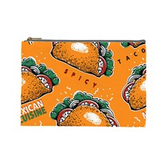 Seamless Pattern With Taco Cosmetic Bag (large) by Ket1n9