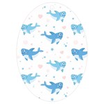 Seamless Pattern With Cute Sharks Hearts UV Print Acrylic Ornament Oval