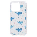 Seamless Pattern With Cute Sharks Hearts iPhone 14 Pro TPU UV Print Case