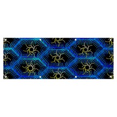 Blue Bee Hive Pattern Banner And Sign 8  X 3  by Hannah976