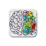 Brain Mind Psychology Idea Drawing Rubber Coaster (Square) Front