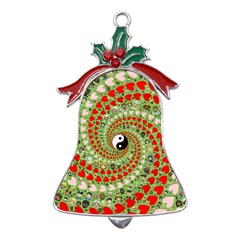 Love Avatars Characters Roles Yin Yang Metal Holly Leaf Bell Ornament by Paksenen