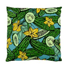 Seamless Pattern With Cucumber Slice Flower Colorful Hand Drawn Background With Vegetables Wallpaper Standard Cushion Case (one Side) by Ket1n9