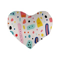Abstract Seamless Colorful Pattern Standard 16  Premium Flano Heart Shape Cushions by Ndabl3x