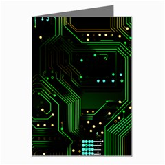 Circuits Circuit Board Green Technology Greeting Card by Ndabl3x