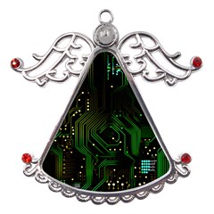 Circuits Circuit Board Green Technology Metal Angel With Crystal Ornament by Ndabl3x