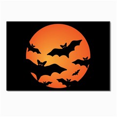 Halloween Bats Moon Full Moon Postcard 4 x 6  (pkg Of 10) by Cendanart