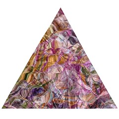 Abstract Flow Vi Wooden Puzzle Triangle by kaleidomarblingart