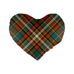 Tartan Scotland Seamless Plaid Pattern Vector Retro Background Fabric Vintage Check Color Square Geo Standard 16  Premium Flano Heart Shape Cushions by Ket1n9