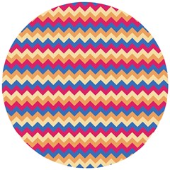 Zigzag Pattern Seamless Zig Zag Background Color Wooden Puzzle Round by Ket1n9